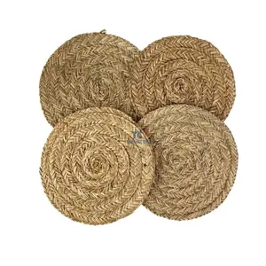 Nouveau Design Charmant Tissé Rond Naturel Seagrass Napperons Ménage Grand Napperon Tapis De Table En Gros en vrac