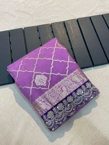 Royal Look diseñador indio étnico Crape Khadi seda Saree último tradicional exclusivo elegante fiesta boda ropa nupcial para mujer - Product Image 5