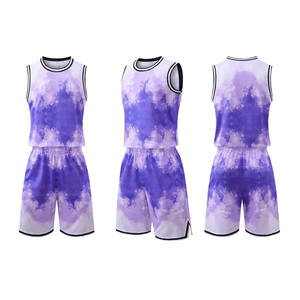 100% polyester tissu bonne qualité hommes basket-ball uniforme ensemble pour équipe porter - Product Image 6