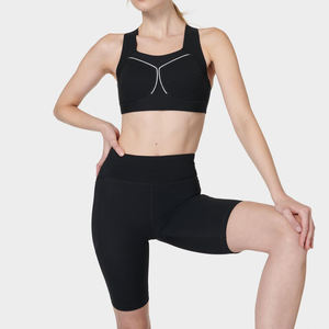 Pantalones cortos de compresión de gimnasio sin costuras de cintura alta para mujer, pantalones cortos de motorista elásticos activos personalizados, mallas de Yoga con bolsillo lateral - Product Image 4