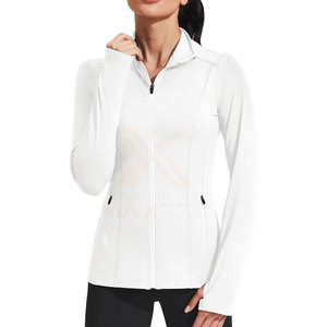 Veste de yoga pour femme à col montant, respirante, écologique, grande taille, avec logo frontal, pour usage extérieur - Product Image 1