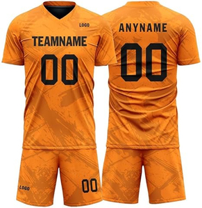 Nueva ropa deportiva única transpirable personalizado Impresión de transferencia de calor sólido de manga corta conjuntos de camisetas de fútbol uniformes de fútbol Unisex - Product Image 6