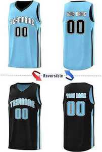 Maillot de basket-ball personnalisé noir bleu hommes femmes pour adultes vêtements de football avec coupe automatisée conçu pour les joueurs de basket-ball - Product Image 2