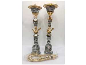 ชุดสูบบุหรี่ชิชาคุณภาพดีที่สุด ทำจากสแตนเลสชุบทองประดับมุก พร้อมท่อสูบแบบมินิเคลือบแล็กเกอร์สไตล์อียิปต์สุดหรู - Product Image 4