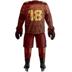 2025 Uniforme de hockey sobre hielo de poliéster transpirable hecho a medida Bajo MOQ y precio Conjuntos de diseño OEM en su propio estilo - Product Image 4