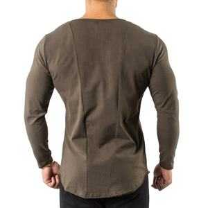 Camiseta Deportiva de Manga Larga para Hombre, Estilo Urbano, Ajustada, de Alta Calidad, OEM, Ligera, 100% Algodón - Product Image 2
