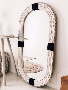 Handmade Nautical Hampton Style OVAL NAVY Rope <b>Mirror</b> <b>Large</b> 120cm X 60cm Handmade by Adiba Home Decor - Product Image 6