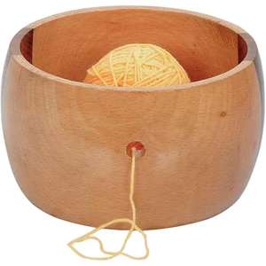 Cuenco de hilo extra grande de madera de acacia extra fuerte y duradero sin tapa para tejer a ganchillo disponible a bajo precio - Product Image 3
