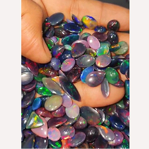 2117 pièces d'opale noire éthiopienne naturelle 10mm -19mm ovale poire Cabochon 3295 Cts Lot Iroc ventes qualité opale gemme cabine US $2108 - Product Image 3