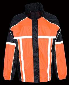 High Quality <b>MEN'S</b> MOTORCYCLE MOTORBIKE 100% NYLON RAIN <b>SUIT</b> GEAR <b>BLACK</b> ORANGE Custom Style Motor Bike Top Quality - Product Image 1