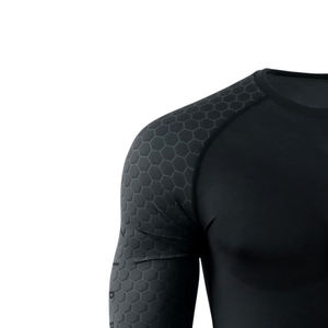 Design Your Plain <b>Black</b> Rash Guard Custom Overall Blank Mma Rash Guard Bjj <b>Long</b> <b>Sleeve</b> Rash Guard For Man Wholesale - Product Image 5