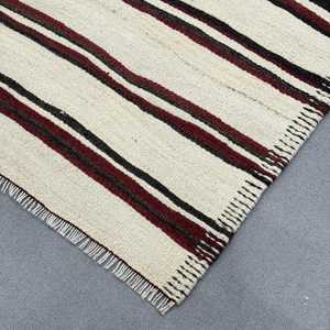 Vintage Turkish Rug, 2.6x10.2 ft <b>Runner</b> Rug, <b>Red</b> White Southwestern Rug - Product Image 4