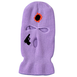 Top Ventes Broderie Votre logo Chapeau À Trois Trous Masque De Ski En Gros 3 Trous Tricoté Couverture Complète Cagoule Chapeau DDP Expédition - Product Image 6