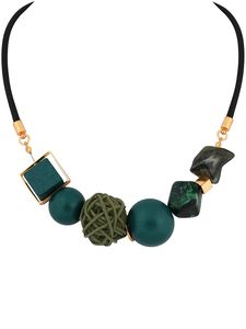 Perles en résine marron Designer collier ensemble perles coeur coupe lien Chokers collier coloré broderie fête bijoux femmes - Product Image 2