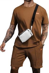 Ensembles de survêtements pour hommes Shorts Polos à fermeture éclair quart de tour Shorts de dessous Tenues de sport Ensembles décontractés d'été Ensembles courts confortables - Product Image 5