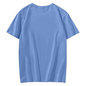Nueva llegada clásica hombres camiseta excelente calidad al por mayor manga corta Formal Terry tela cuello redondo patrón liso teñido - Product Image 6