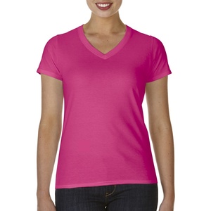 เสื้อยืดคอวีสำหรับผู้หญิงเสื้อยืดลำลองแขนสั้นผ้าคอตตอนธรรมดาแฟชั่นฤดูร้อน - Product Image 2