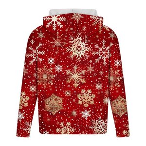 Sweatshirts de Noël pour hommes 2025 – Nouveaux sweats à capuche tendance à manches longues imprimés flocons de neige pour Noël, grandes tailles - Product Image 5