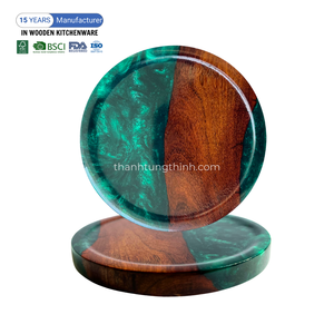 Posavasos de Madera y Resina Epoxi, Hechos a Mano en Vietnam, para Mesa de Comedor y Decoración del Hogar - Product Image 6