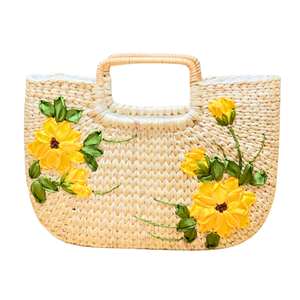 Sac à main décoratif de qualité supérieure en jacinthe d'eau avec nœud en satin élégant sacs à main pour femmes sacs à main durables pour femmes - Product Image 1