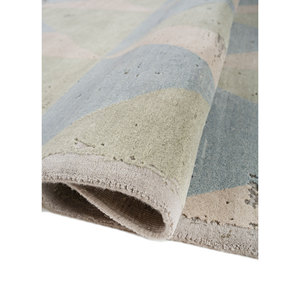 Tapis UnfoldBy Kavi en laine et soie de bambou noué à la main, motif géométrique rectangulaire, pour la maison, le salon, le couloir - Product Image 2