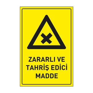Panneau de signalisation pour substances dangereuses et irritantes en plastique durable - Product Image 1