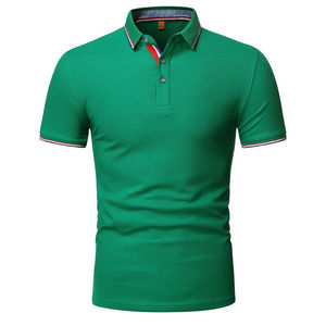 Polo à manches courtes de la meilleure qualité 100% coton, tissu tricoté de couleur unie, caractéristiques anti-rides fabriquées par l'industrie RAM - Product Image 5