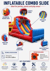 Professional Inflatable Playground 6x2,15x2,85 m – PVC Bouncy <b>Slide</b> – Outdoor/<b>Indoor</b> Professional Use – EU Compliance - Product Image 4