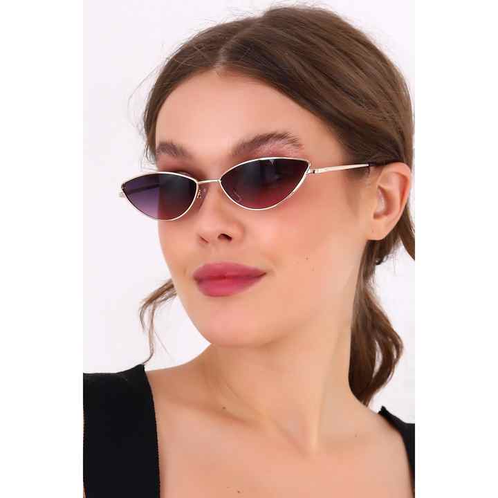 Bat Metal Gold Gradient Sunglasses