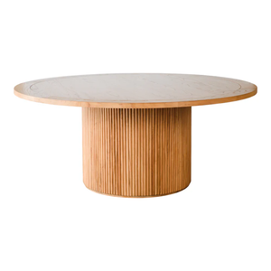 Reverie Round <b>Dining</b> <b>Table</b> Handcrafted Solid Wood Circular <b>Dining</b> <b>Table</b> with Contemporary Organic Modern Design - Product Image 1