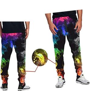 <b>Men's</b> Casual Straight Leg Jogger Pants Custom Logo High Waist Sweatpants <b>Elastic</b> Distressed Wash Loose Fit Cotton Sport <b>Trousers</b> - Product Image 3