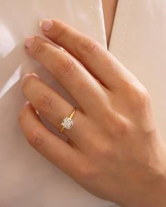 8mm Cushion Cut Diamond Engagement <b>Ring</b> | <b>Solitaire</b> Bridal Wedding <b>Ring</b> | Sterling <b>Silver</b> 18K Gold Plating Minimalist <b>Ring</b> - Product Image 3