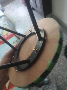 ถาดวางเค้กเรซินไม้สีขาวและน้ำตาลพร้อมขาโลหะทนทานถาดโชว์ขนมหวานแบบสมัยใหม่แนวชนบทสำหรับงานปาร์ตี้งานอีเวนต์ - Product Image 3