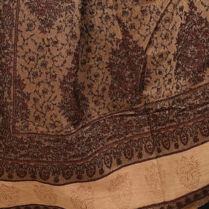 <b>Shawl</b> 9.1-Premium Quality Pure Wool Beige Long Rectangular Polka Dot Self-Design Embroideries <b>Women's</b> Winter Reversible - Product Image 1