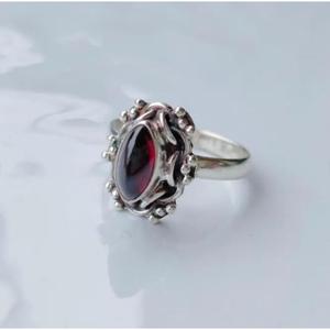 แหวนพลอยโกเมนสีแดง925เครื่องประดับเงินสเตอร์ลิงสำหรับผู้หญิงเด็กผู้หญิงงานแต่งงานงานหมั้นงานวันเกิดขายส่ง - Product Image 3