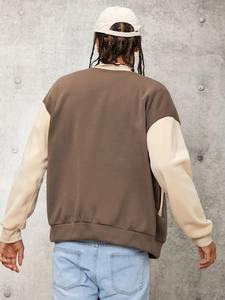 Chaqueta Varsity de Lana con Cuello Alto para Hombre, Chaqueta de Béisbol de Color Sólido, Resistente al Viento, de Invierno, Alta Calidad, Personalizada, OEM, al por Mayor - Product Image 2