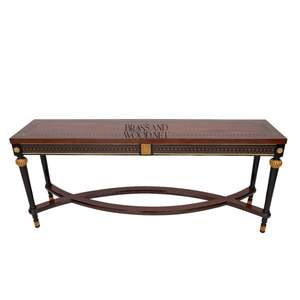 Mesa Consola Clásica de Lujo, Rectangular Larga, Madera Artesanal con Detalles Dorados, Diseño Elegante de Estilo Francés - Product Image 1