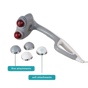 Homedics Back Massager - Heated Automatic Percussion Back Body and Neck Massager with Duel Pivoting Heads, Interchangeable Nodes