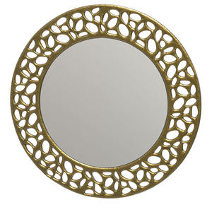 Espejo montado en la pared con hojas de diseñador abstracto moderno, colgante de tacto real para baño, sala de estar, para decoración del hogar - Product Image 4