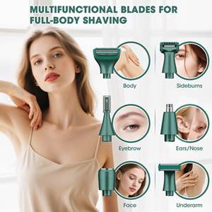 Afeitadora Eléctrica para Mujer, Depiladora Sin Dolor, Fuente de Alimentación USB, Recortadora Rotatoria Verde para Área Íntima - Product Image 4