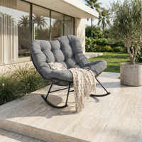 Mobilier de patio pour l'intérieur et l'extérieur Royal Rocking Garden Chair Coussin rembourré Rocker Recliner Chair Outdoor for Front Porch