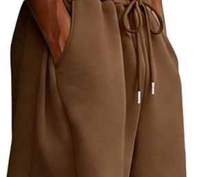 Pantalon de survêtement ample et large pour homme, personnalisé OEM, marron chocolat, en molleton mi-lourd, à bas ouvert, coupe décontractée - Product Image 6
