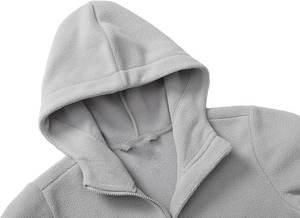 Sudaderas para niñas Jersey de lana con media cremallera Niños Ligero Suave Polar Sudaderas con capucha de manga larga con bolsillo - Product Image 3