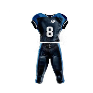 ชุดยูนิฟอร์มอเมริกันฟุตบอลโลโก้สั่งทำ ผ้าโพลีเอสเตอร์ 100% สวมใส่สบาย ไซส์ใหญ่ ชุดกีฬาระบายอากาศ แห้งเร็ว มีคุณสมบัติพิเศษ MOQ ต่ำ - Product Image 1