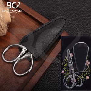 Ciseaux à cuticules de précision en acier inoxydable pour droitiers, durables, pour manucure, pédicure, soin des sourcils, courbés et affûtés, noirs - Product Image 6