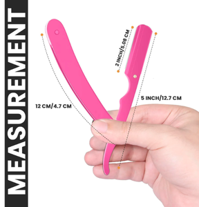 มีดโกนหนวดตัดผมขอบตรงสแตนเลส100% สีชมพูสำหรับมืออาชีพ100แพ็คใบมีดดีไซน์ปลอดภัยสำหรับการกำจัดขนตามร่างกายส่วนบุคคล - Product Image 2