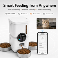 Distributeur automatique intelligent pour chats 6L avec caméra pour 3 chats, 3 bols, application WiFi, alimentation lente, 2.4G 5G OEM ODM