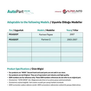 Kit de Reparación de Ventanilla Delantera - Juego Derecho/Izquierdo para Peugeot Partner 2 Tepee - Product Image 2