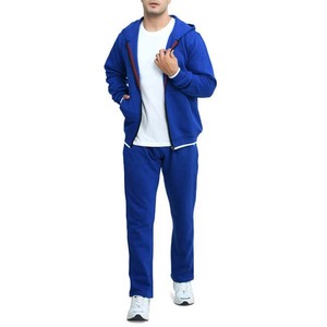 Ensemble pantalon de survêtement et sweat à capuche unisexe Vêtements de sport pour hommes Conception personnalisée pour hommes Survêtements de jogging Couleur bleue - Product Image 1