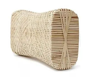 Cómoda almohada tejida a mano para dormir hecha de ratán de bambú-Almohada de ratán ecológica que apoya el sueño y la buena salud